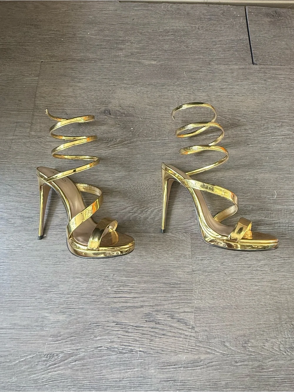 ALDO Gold Spiral-Strap High Heel Sandals